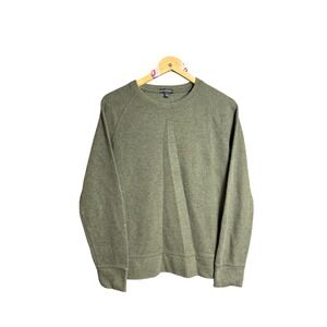 Banana Republic Mens Crewneck Sweatshirt Olive Green Raglan Sleeve Size M